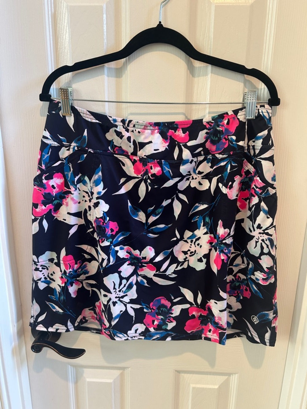 Jofit Floral Navy and Pink A-Line Skort